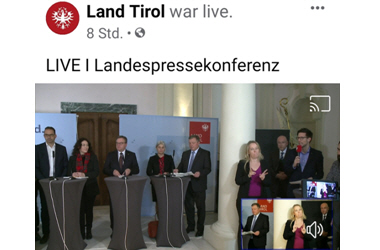 Land Tirol live am 13. März 2020